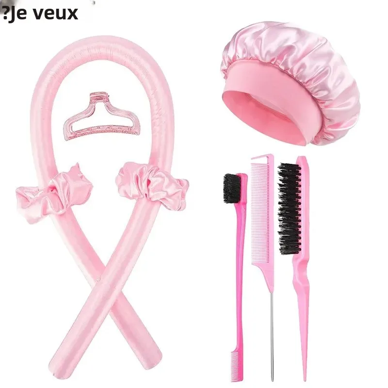 No-Heat Curling Iron Set Night Cap Hair Roller Set Lazy Hair Curlers Headband Hairs Rollers Bristle Brush Hair Styling Tools