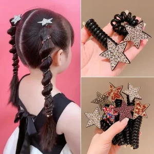 rope adult telephone cable ring Rabbit Cute Hair Ring Large Frosted Adult Hair Tie head ring Children's telephone hephone Cable