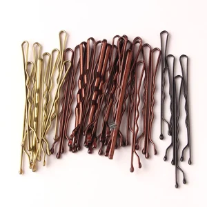 50Pcs Black Girls Word Clip Hairpin Korean Wave Clip Small Black Clip Headdress Steel Clip Side Clip Hair Accessories Gift