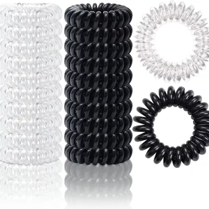 10/30/50Pcs Large Spiral Hair Ties 30mm Spiral Hair Bands Coil Hair Bands Telephone Cord Bobbles,No Trace Strong Hold Waterproof