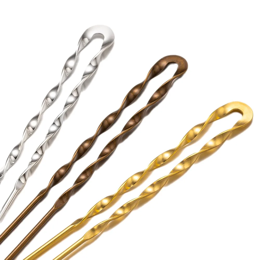 1/5Pcs Metal French U-Shaped Hair Fork Elegant Long Thick Hair Updo Bun Simple Hairpin For Women Girls Hair Jewelry Accessories - Image 3