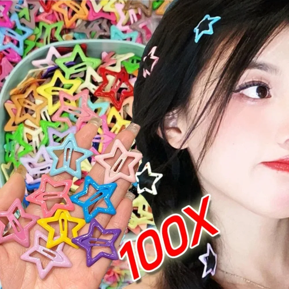 10-100pcs Colorful Star BB Hair Clips Girls Y2K Star Barrettes Women Simple Metal Snap Clip Headdress Hair Jewelry Accessories - Image 3