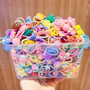 20-100PCS Children's Cartoon Rubber Bands Cute Not Hurt Hair Headband Small Ring Ring Hair Rope Hair Bands