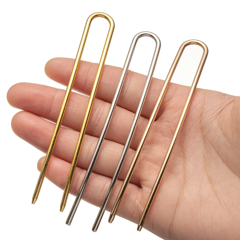 1/5Pcs Metal French U-Shaped Hair Fork Elegant Long Thick Hair Updo Bun Simple Hairpin For Women Girls Hair Jewelry Accessories - Image 2
