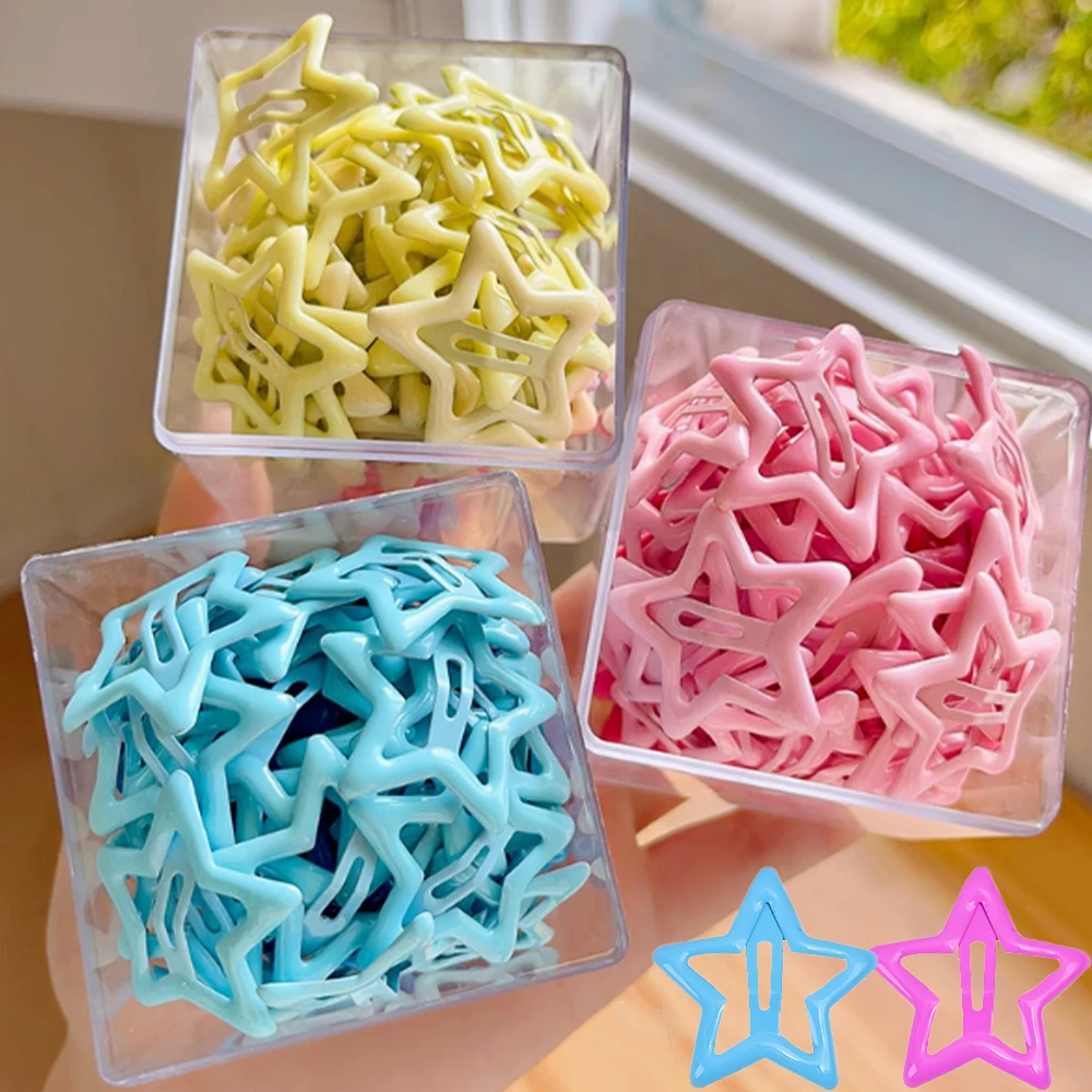 10-100pcs Colorful Star BB Hair Clips Girls Y2K Star Barrettes Women Simple Metal Snap Clip Headdress Hair Jewelry Accessories - Image 2