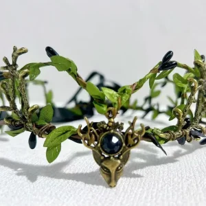 1pcs Elven Crown Elf Tiara Vine Headpiece Fairy Witch Diadema Gothic Headband Hair Woodland Bridal Wedding Accessories Dress